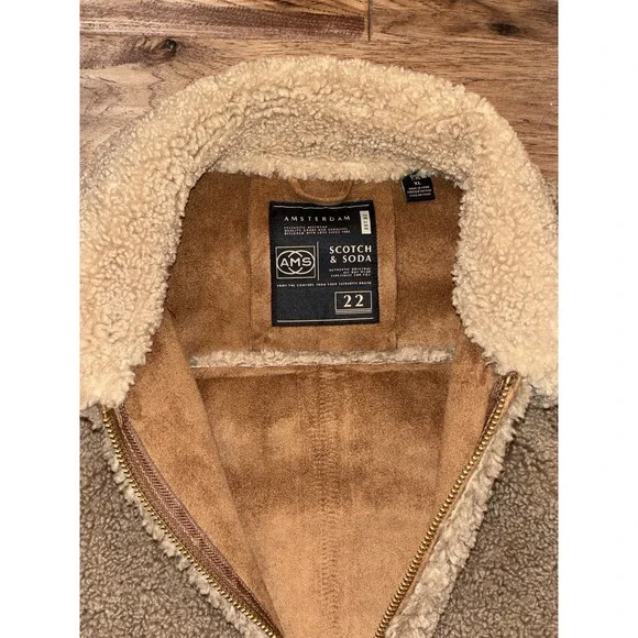 Scotch and Soda Amsterdam Sherpa Color Block Teddy Bomber Men's Jacket XL - Picture 7 of 12